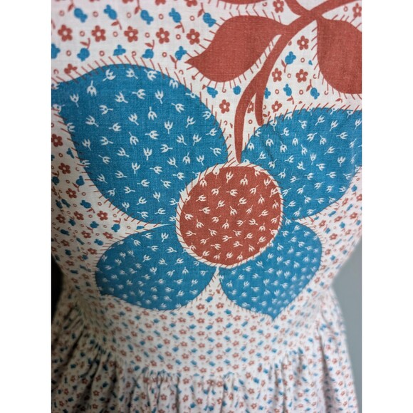 40s Calico Pinafore Dress: Vintage Floral Sundress - Picture 11 of 16